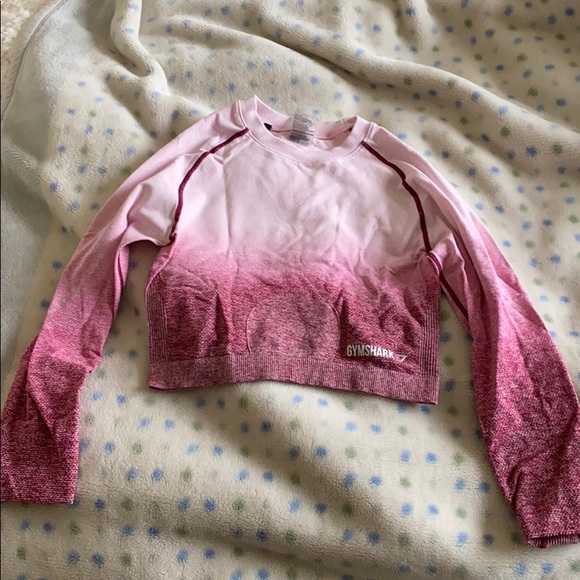 Gymshark Ombre Seamless Crop Top - Chalk Pink/Beet - Picture 1 of 7